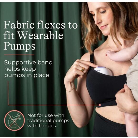 Kindred Bravely for Lansinoh Black Nursing & Wearable Pumping Bra Size M-L - Picture 4 of 7